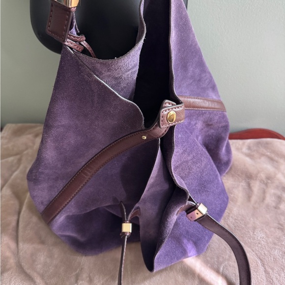 Michael Kors Rich Purple Suede Hobo Bag - Picture 2 of 10